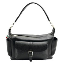 Florence Damen Schultertasche Echtleder Tasche schwarz OTF860S1