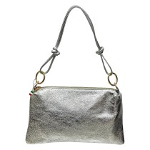 Florence Damen Umhängetasche Leder Tasche metallic silber OTF861J1