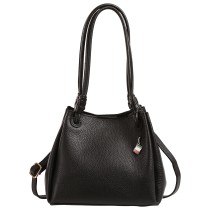 Florence Damen Schultertasche Leder Tasche schwarz OTF867S1
