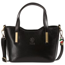 Florence Damen Handtasche Leder Tasche schwarz OTF876S1
