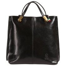 Florence Damen Schultertasche Cityrucksack Leder schwarz OTF885S1