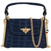 Florence Biene Damen Handtasche Wildleder dunkelblau OTF887B5