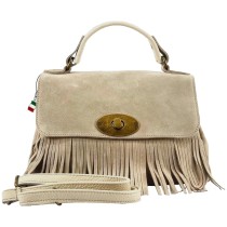 Florence Damen Handtasche Fransen Wildledertasche beige OTF891I3