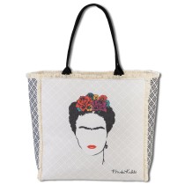 Frida Kahlo Damen Henkeltasche Canvas Tasche natur, schwarz OTI800N