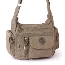 Bag Street Schultertasche Nylon stone Sportliche Damen Umhängetasche OTJ204L