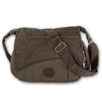 Nylon braun Damen crossbody Überschlagtasche Bag Street OTJ214N