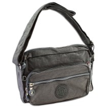 Bag Street leichte Umhängetasche Nylon grau Handtasche Schultertasche OTJ227K