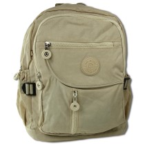Bag Street Rucksack Handtasche Nylon beige trendiger Damen Cityrucksack OTJ604C