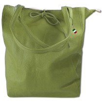 Florence ital. Shopper Echtleder Damen Business olivgrün OTM107G