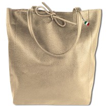 Florence ital. Shopper Echtleder Damen Business taupe OTM107N