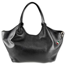 Florence Damen Handtasche, Schultertasche Leder Tasche schwarz OTM109S