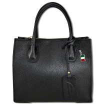 Florence Damen Handtasche, Schultertasche Leder Tasche schwarz OTM110S