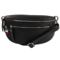 Florence Echtleder Gürteltasche Damen schwarz Bauchtasche OTM801S