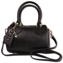 Florence Damen Handtasche Bowlingtasche Echtleder schwarz OTM807S
