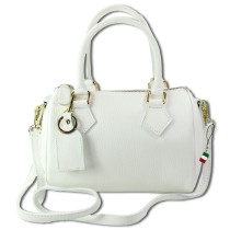 Florence Damen Handtasche Bowlingtasche Echtleder weiß OTM807W