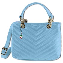 Florence Damen gesteppte Handtasche Echtleder hellblau OTM810H