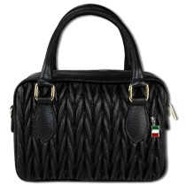 Florence Damen Handtasche, Schultertasche Leder Tasche schwarz OTM815S