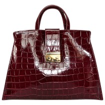 Florence Damen Handtasche Kroko-Prägung Leder Tasche bordeaux OTM820D6