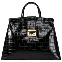 Florence Damen Handtasche Kroko-Prägung Leder Tasche schwarz OTM820S1