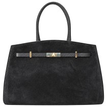 Florence Damen Schultertasche Wildleder Tasche schwarz OTM821S1