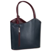 Toscanto Damen Rucksack Leder Tasche blau braun OTT106SM