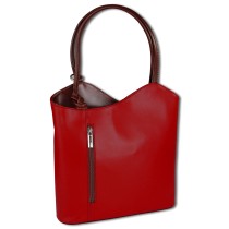 Toscanto Damen Rucksack Leder Tasche rot schwarz OTT106SR