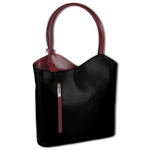 Toscanto Damen Rucksack Leder Tasche Rucksack schwarz rot OTT106SS