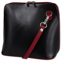 Toscanto Damen Umhängetasche Schultertasche Leder Tasche schwarz rot OTT109US