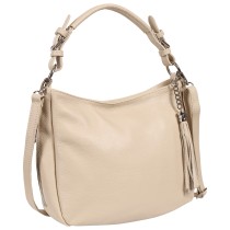 Toscanto Damen Schultertasche Shopper Leder Tasche beige OTT134SI