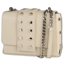 Toscanto Damen Jugend Abendtasche Leder Tasche beige weiß OTT143UC