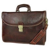 Toscanto Herren Damen Aktentasche Businesstasche Umhängetasche Leder Tasche braun OTT151AN