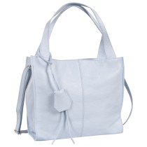 Toscanto Damen Schultertasche Shopper Leder Tasche hellblau OTT155SH