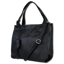 Toscanto Damen Schultertasche Shopper Leder Tasche schwarz OTT155SS