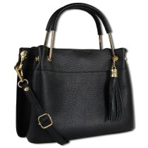 Toscanto Damen Umhängetasche Handtasche Leder Tasche schwarz OTT157US