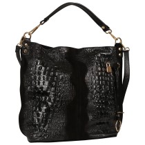 Toscanto Damen Beuteltasche Shopper Leder Tasche schwarz OTT162SS