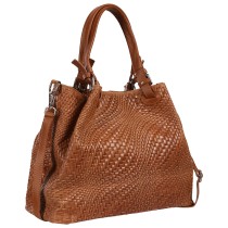 Toscanto Damen Handtasche Umhängetasche Leder Tasche braun tan OTT163HC
