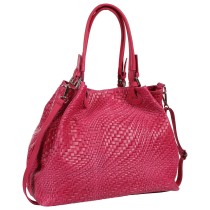 Toscanto Damen Handtasche Umhängetasche Leder Tasche fuchsia pink OTT163HP