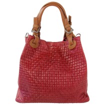 Toscanto Damen Handtasche Umhängetasche Leder Tasche dunkelrot bordeaux OTT164HD