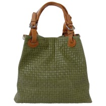 Toscanto Damen Handtasche Umhängetasche Leder Tasche olivgrün OTT164HG