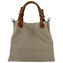 Toscanto Damen Handtasche Umhängetasche Leder Tasche taupe beige OTT164HI