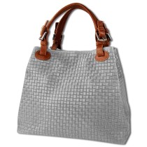 Toscanto Damen Handtasche Leder Tasche grau braun OTT164HK