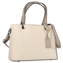 Toscanto Damen Schultertasche Leder Tasche beige grau OTT175SI1