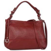 Toscanto Damen Schultertasche Leder Tasche dunkelrot OTT176SD6
