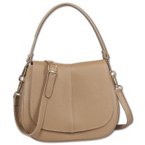 Toscanto Damen Umhängetasche Leder Tasche taupe beige OTT178UI3