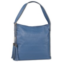 Toscanto Damen Schultertasche Leder Tasche jeansblau OTT180SM6