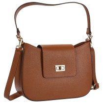 Toscanto Damen Schultertasche Leder Tasche braun cognac OTT189SC5