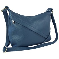 Toscanto Damen Schultertasche Leder Tasche petrolblau OTT191SB3