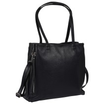 Toscanto Damen Schultertasche Leder Tasche dunkelblau OTT193SB4