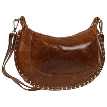 Toscanto Damen Schultertasche Umhängetasche Leder Tasche hellbraun OTT196UC5