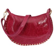 Toscanto Damen Schultertasche Umhängetasche Leder Tasche fuchsia pink OTT196UP4